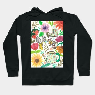 Gardening tools and flowers Hoodie